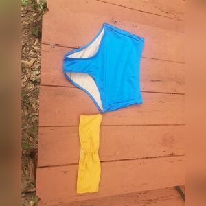 Los Angeles Apparel Swim High Waist Bikini Bandeau S M